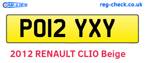 PO12YXY are the vehicle registration plates.