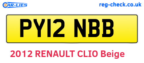 PY12NBB are the vehicle registration plates.