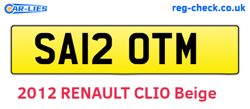 SA12OTM are the vehicle registration plates.