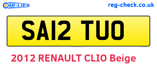 SA12TUO are the vehicle registration plates.