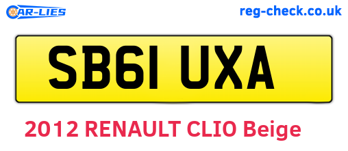 SB61UXA are the vehicle registration plates.