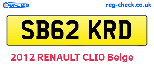 SB62KRD are the vehicle registration plates.