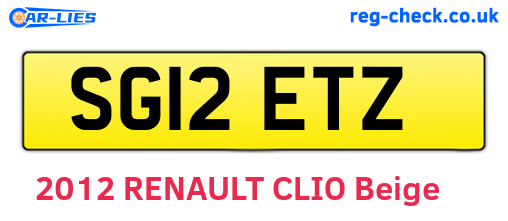 SG12ETZ are the vehicle registration plates.