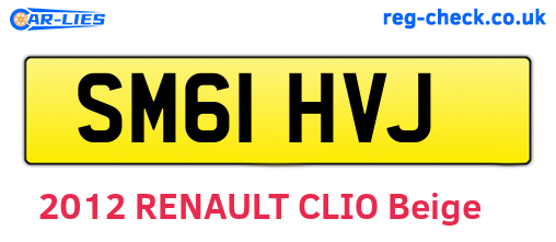 SM61HVJ are the vehicle registration plates.
