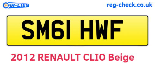 SM61HWF are the vehicle registration plates.