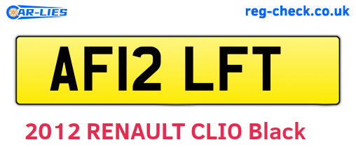 AF12LFT are the vehicle registration plates.
