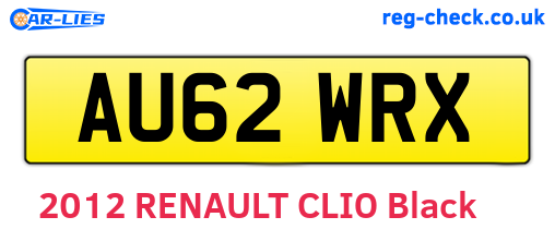 AU62WRX are the vehicle registration plates.