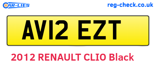 AV12EZT are the vehicle registration plates.