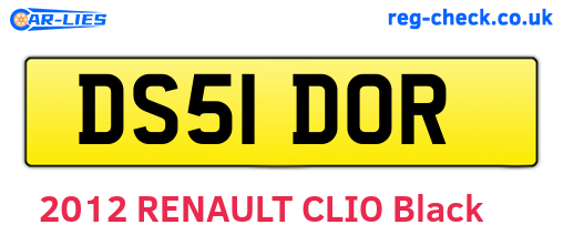 DS51DOR are the vehicle registration plates.