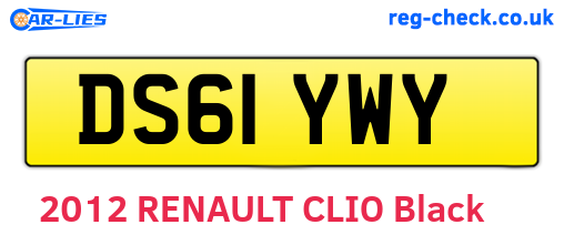 DS61YWY are the vehicle registration plates.