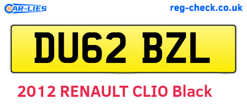 DU62BZL are the vehicle registration plates.