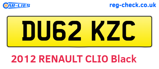 DU62KZC are the vehicle registration plates.