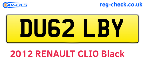 DU62LBY are the vehicle registration plates.