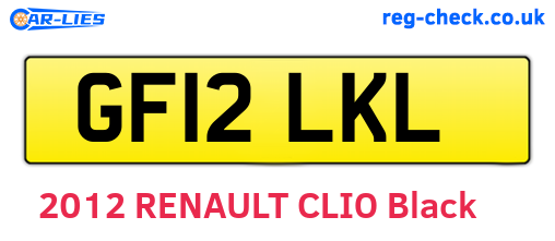GF12LKL are the vehicle registration plates.