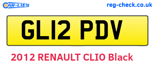GL12PDV are the vehicle registration plates.