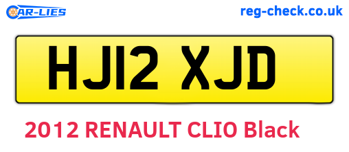 HJ12XJD are the vehicle registration plates.