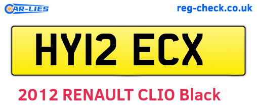 HY12ECX are the vehicle registration plates.