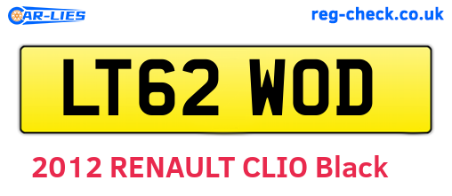 LT62WOD are the vehicle registration plates.
