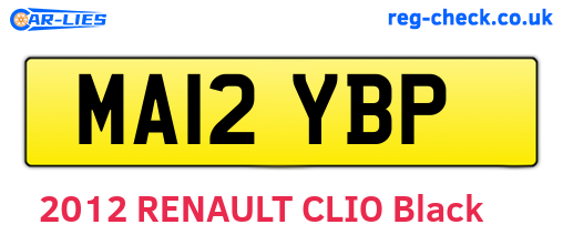 MA12YBP are the vehicle registration plates.