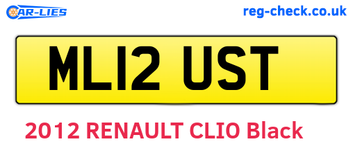 ML12UST are the vehicle registration plates.