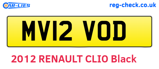 MV12VOD are the vehicle registration plates.