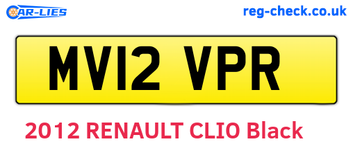 MV12VPR are the vehicle registration plates.