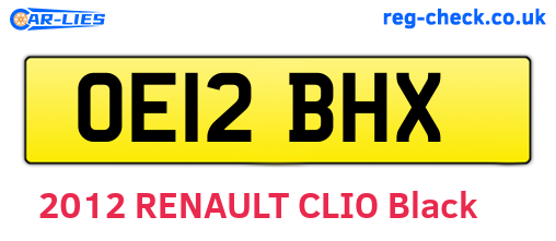 OE12BHX are the vehicle registration plates.
