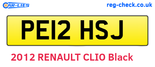PE12HSJ are the vehicle registration plates.