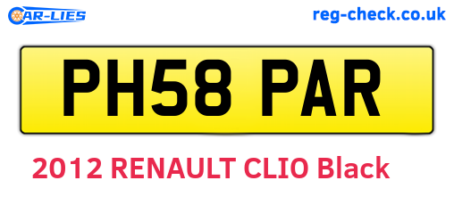 PH58PAR are the vehicle registration plates.