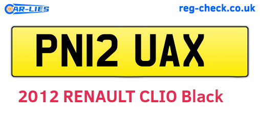 PN12UAX are the vehicle registration plates.