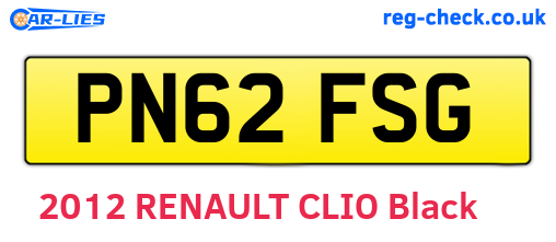 PN62FSG are the vehicle registration plates.