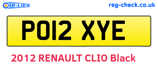 PO12XYE are the vehicle registration plates.