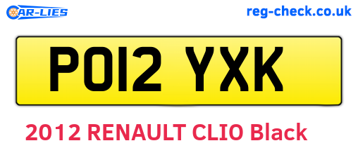 PO12YXK are the vehicle registration plates.
