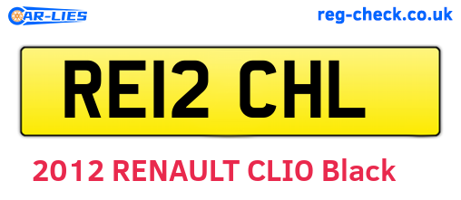 RE12CHL are the vehicle registration plates.
