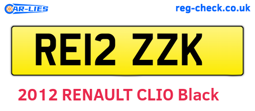 RE12ZZK are the vehicle registration plates.