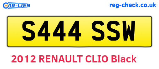 S444SSW are the vehicle registration plates.