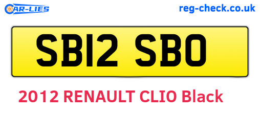SB12SBO are the vehicle registration plates.