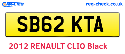 SB62KTA are the vehicle registration plates.