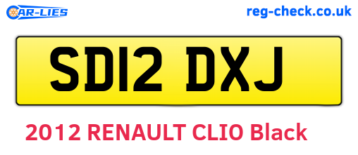 SD12DXJ are the vehicle registration plates.