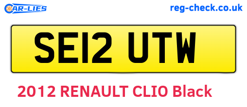SE12UTW are the vehicle registration plates.