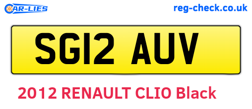 SG12AUV are the vehicle registration plates.
