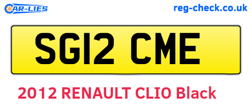 SG12CME are the vehicle registration plates.