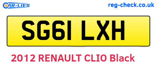 SG61LXH are the vehicle registration plates.