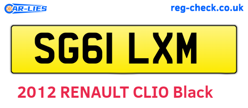 SG61LXM are the vehicle registration plates.