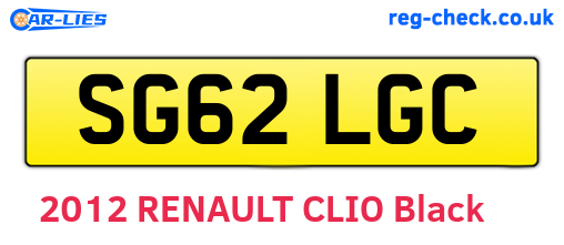 SG62LGC are the vehicle registration plates.