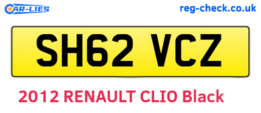 SH62VCZ are the vehicle registration plates.