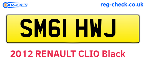 SM61HWJ are the vehicle registration plates.