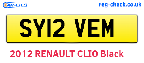 SY12VEM are the vehicle registration plates.