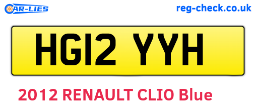 HG12YYH are the vehicle registration plates.