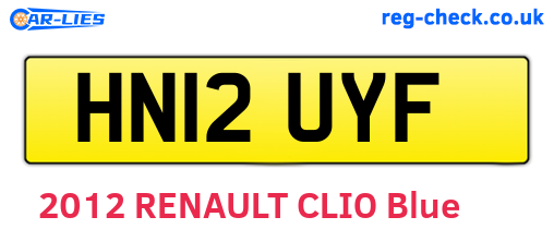 HN12UYF are the vehicle registration plates.